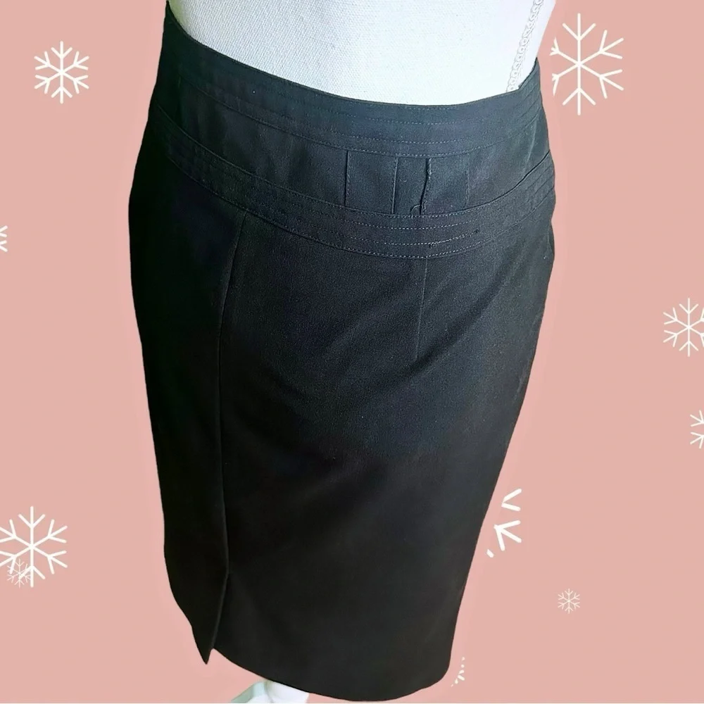 Sandro Sportswear Black Midi Pencil Skirt With Zip Fly & Belt Loops Size 12